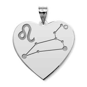 Leo Symbol Heart Charm or Pendant