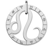 Cutout Round Leo Symbol Charm or Pendant
