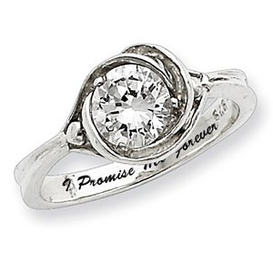 Sterling Silver Cubic Zirconia Pomise Ring