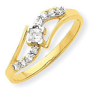10k Yellow Gold Cubic Zirconia Promise Ring