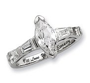 Sterling Silver Marquise Cubic Zirconia Promise Ring