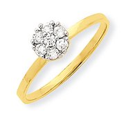 10k Yellow Gold Cubic Zirconia  Cluster Promise Ring