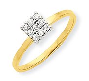 10k Yellow Gold Cubic Zirconia Cluster Promise Ring
