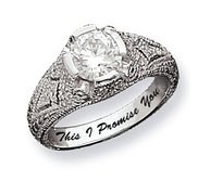 Sterling Silver Round Antique Cubic Zirconia Promise Ring