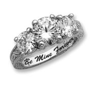 Sterling Silver Three Stone Round Cubic Zirconia Promise Ring
