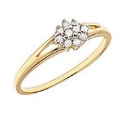10K Gold Diamond Cluster Promise Ring