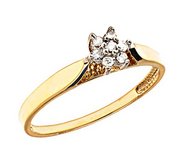 14K Gold Cluster Diamond Promise Ring
