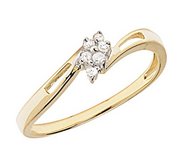 14K  Gold Diamond Cluster Promise Ring
