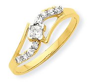 10k Yellow Gold Cubic Zirconia Promise Ring