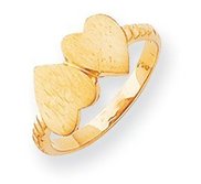 Solid Gold Double Heart Engravable Ring