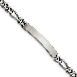 Custom Engraved Stainless Steel Men s Figaro Link ID Bracelet