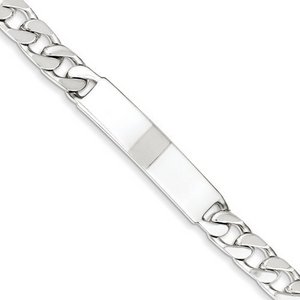 Custom Engraved Sterling Silver Men s Curb Link ID Bracelet