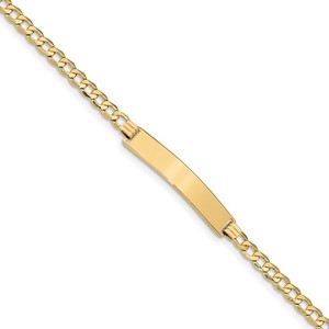 Custom Engraved 14k Gold Men s Curb Link ID Bracelet