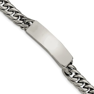 Custom Engraved Stainless Steel Men s Antiqued Curb Link ID Bracelet