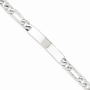 Custom Engraved Sterling Silver Men s Figaro Link ID Bracelet