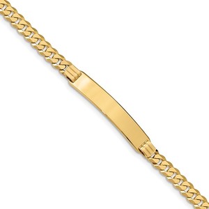 Custom Engraved 14K Gold Men s Curb Link ID Bracelet