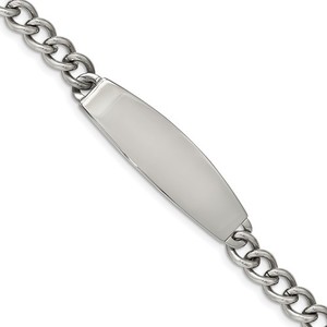 Custom Engraved Stainless Steel Men s 8 5in Curb Link ID Bracelet