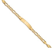 Custom Engraved 14k Gold Men s Figaro Link ID Bracelet