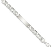 Custom Engraved Sterling Men s Silver Anchor Link ID Bracelet