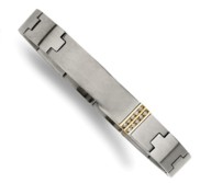 Custom Engraved Stainless Steel Men s Diamond Accent ID Bracelet