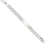 Custom Engraved Sterling Silver Men s Anchor Link ID Bracelet