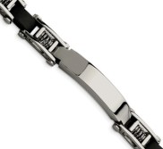 Custom Engraved Stainless Steel Men s Rubber 8 5in ID Bracelet