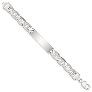 Custom Engraved Sterling Silver Women s Anchor Link ID Bracelet