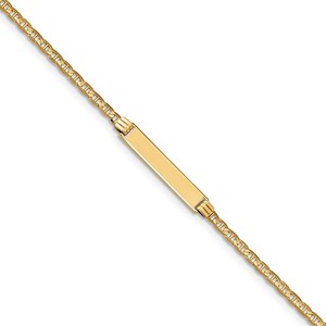 Custom Engraved 14k Gold Children s Anchor Link ID Bracelet