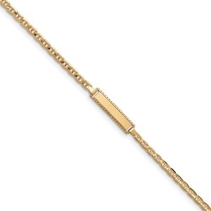 Custom Engraved 14k Gold Children s Anchor Link ID Bracelet