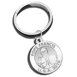 Pope Francis U S A  2015  Papal Visit  Religious Engravable Embossed Keychain