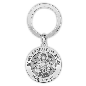 Saint Francis Religious Engravable Keychain