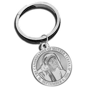 Canonization of Mother Teresa Commemorative Religious Engravable Embossed or Color Keychain