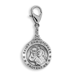 Saint Christopher Medal with Lobster Claw Attachment