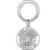 Saint Florian Religious Engravable Keychain