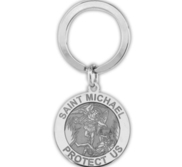 Saint Michael Religious Engravable Keychain