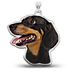 Dachshund Dog Color Portrait Charm or Pendant
