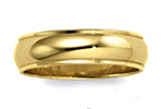 14K Yellow Gold Domed Wedding Bands