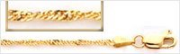 14K Solid Yellow Gold Singapore Chain